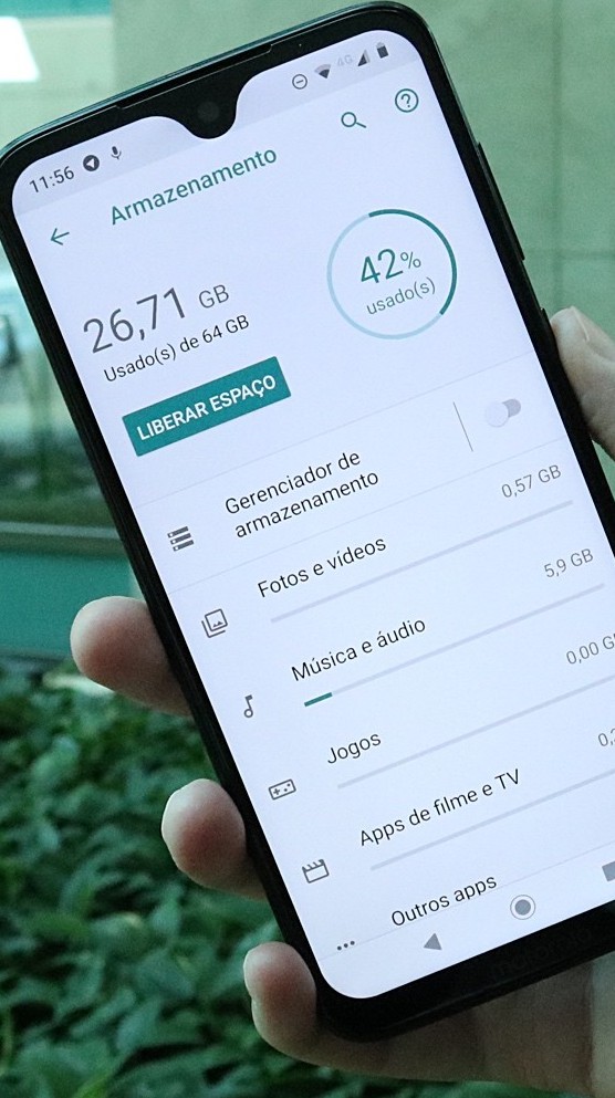 Verificando o armazenamento interno - inspiração 2
