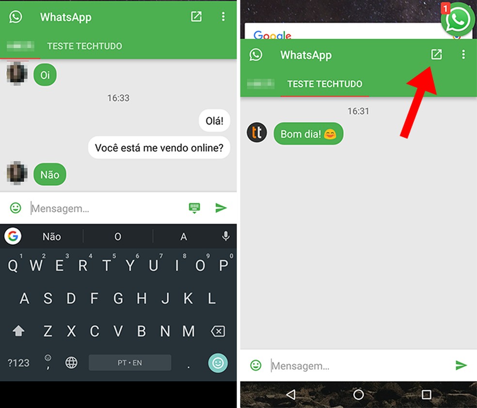 Leia mensagens sem abrir o app - inspiração 1