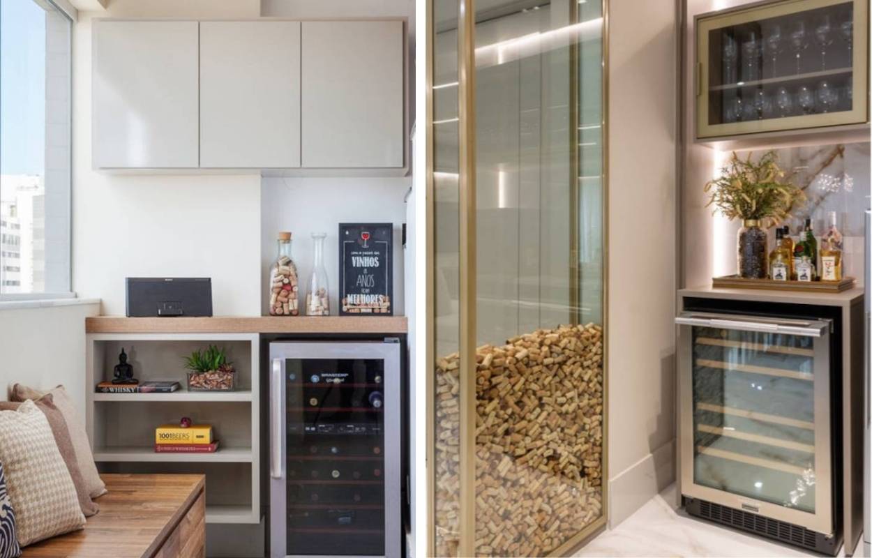 ideias adega sala estar moderna pequena