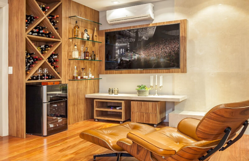 custo adega embutida sala de estar