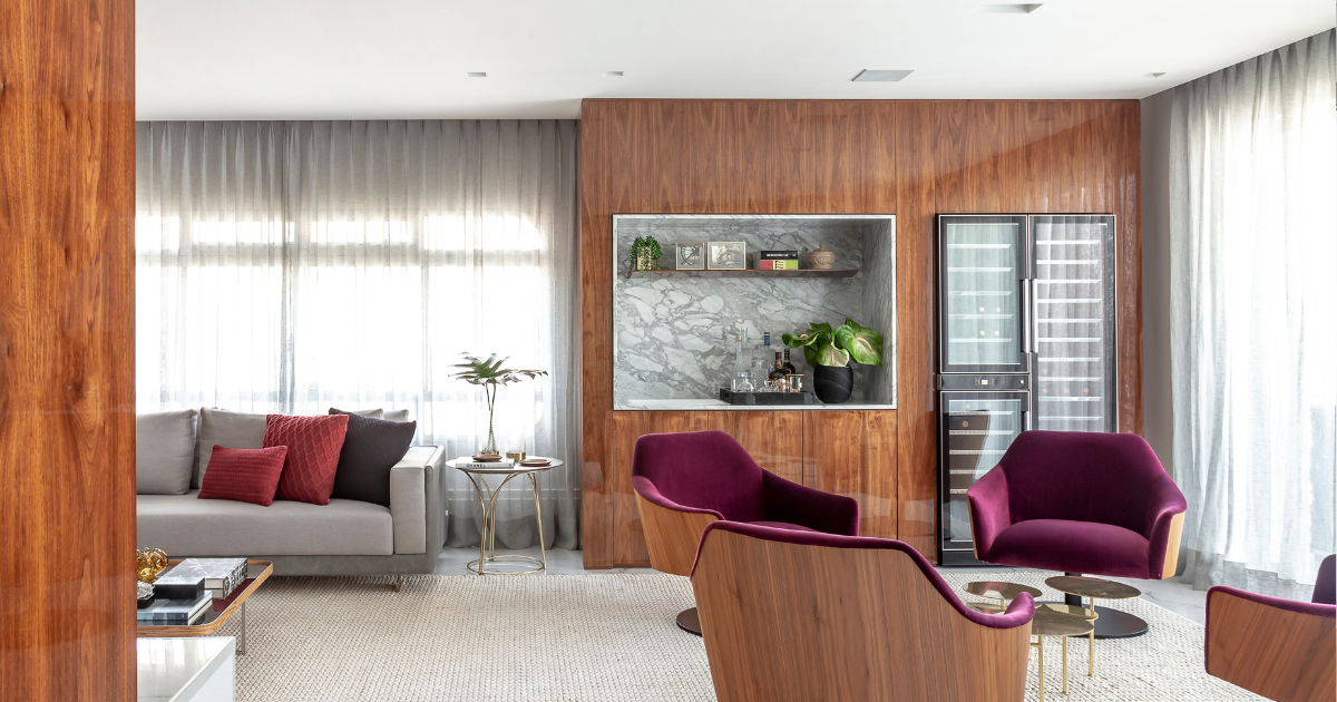 adega na sala de estar