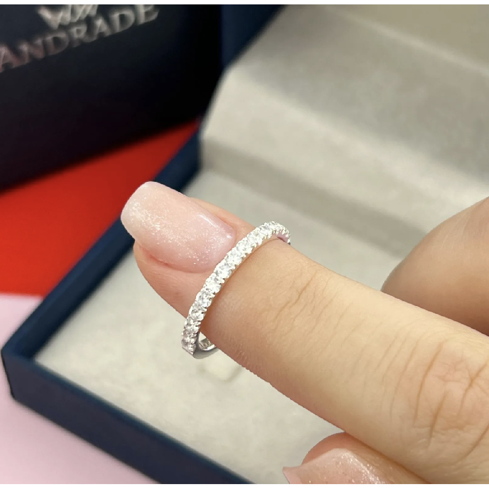 aparador de aliança de prata 925 com zircônia