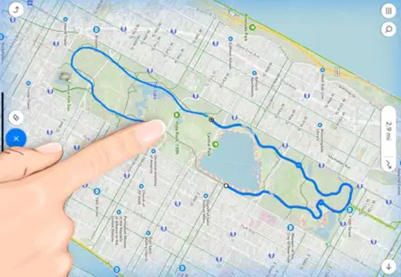 Aplicativos de mapeamento de percurso