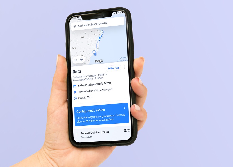 Aplicativos de mapeamento de percurso
