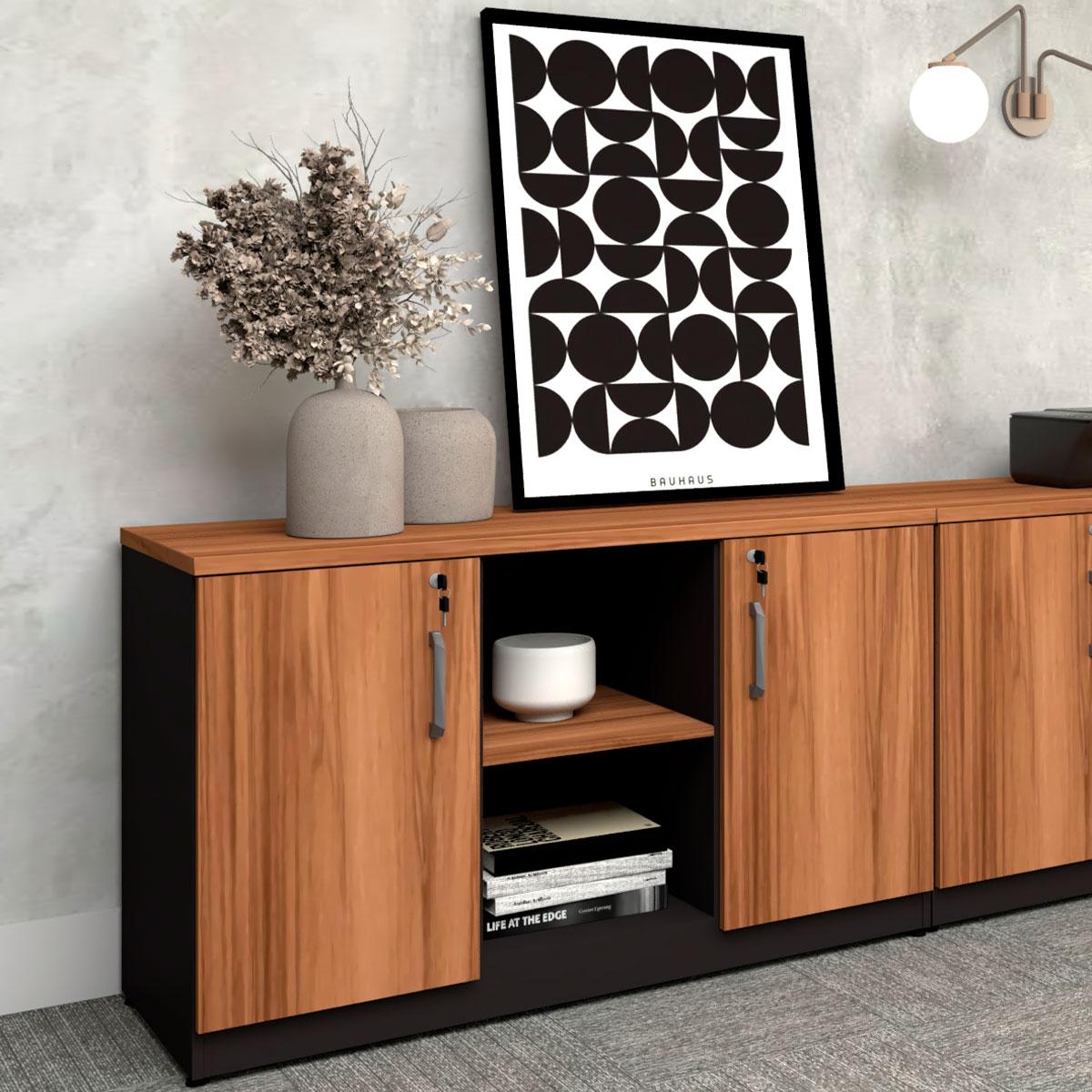 armário de escritório de madeira