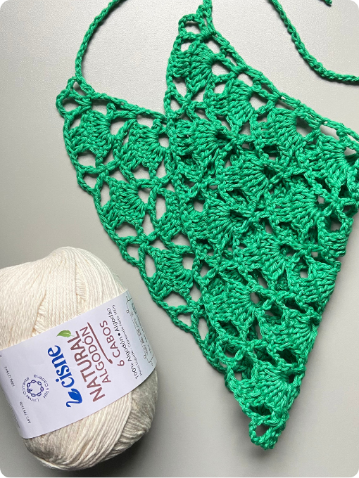 Bandana de crochê para cabeça