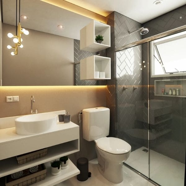 nicho embutido box banheiro apartamento medidas