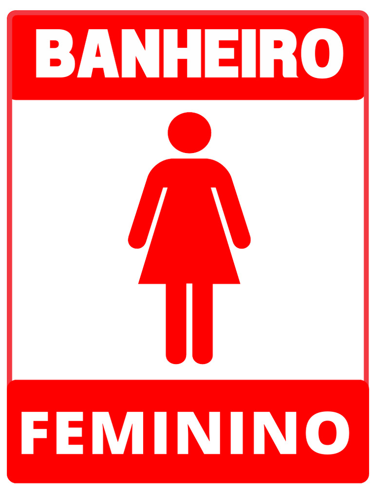 placa banheiro feminino 20x15 cm para imprimir
