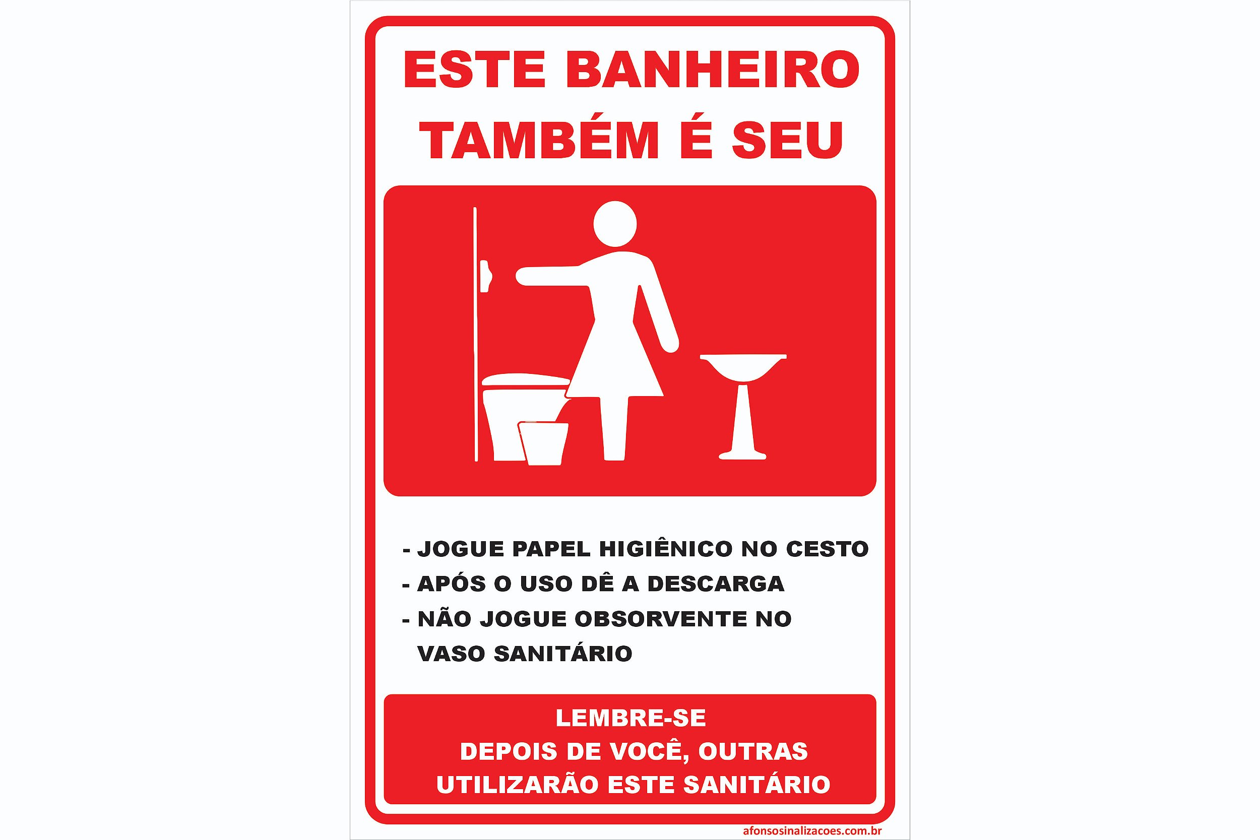 placa banheiro feminino impressa descola como resolver