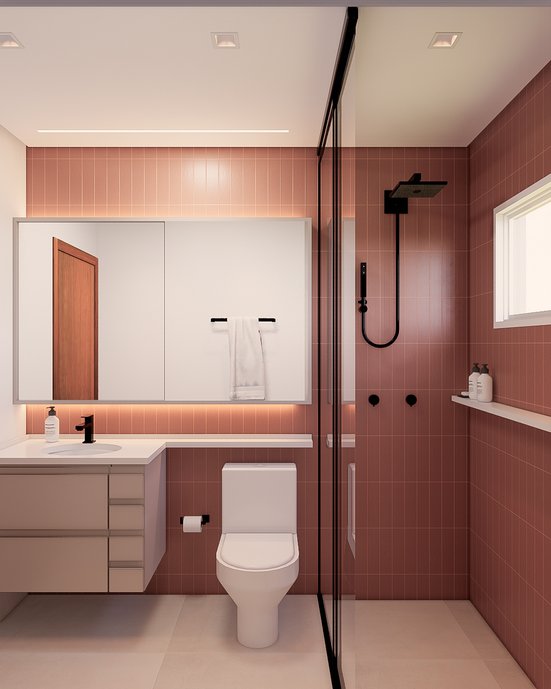 como usar terracota em banheiro pequeno sem errar