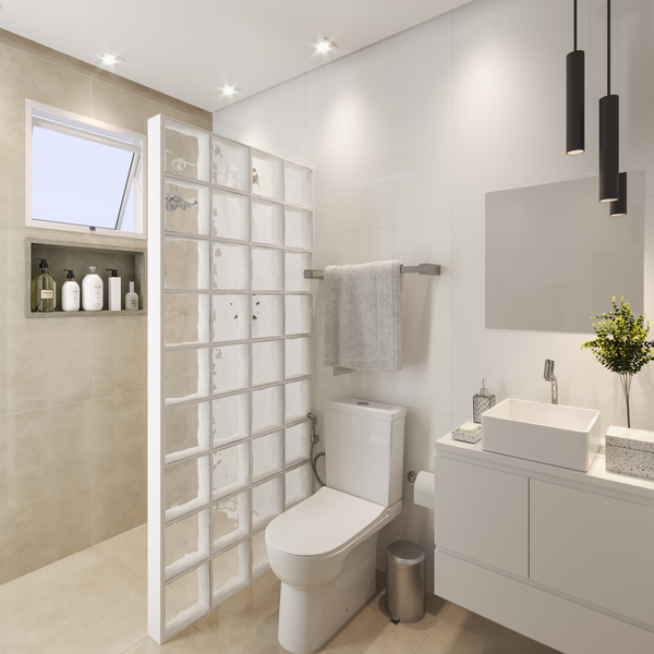 tijolo vidro ou box temperado banheiro