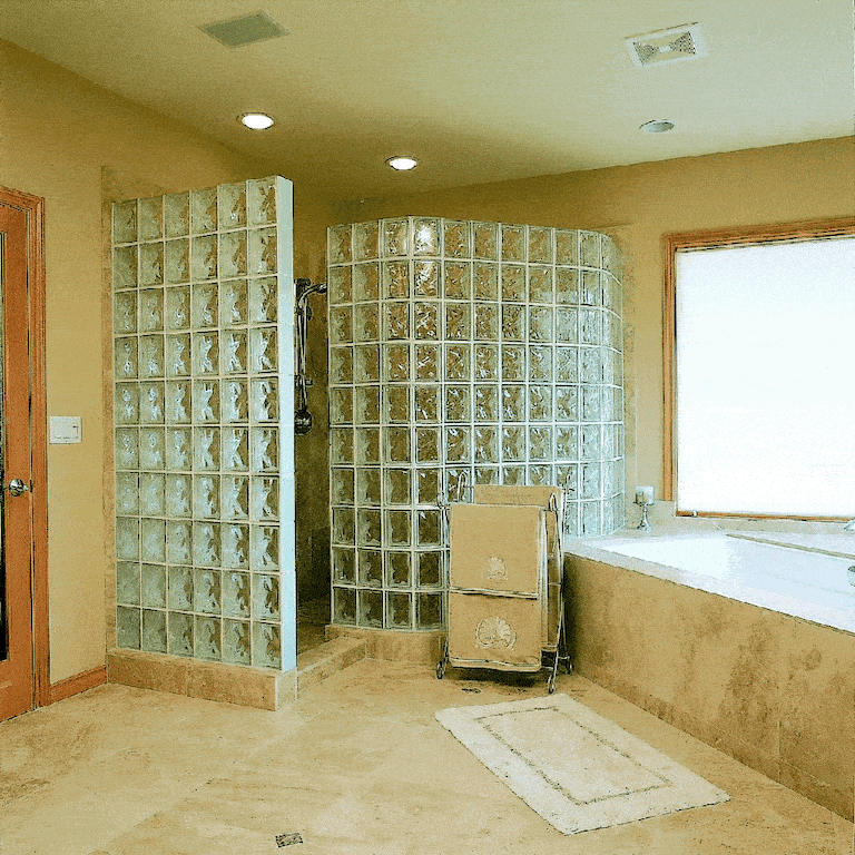 banheiro pequeno tijolo de vidro