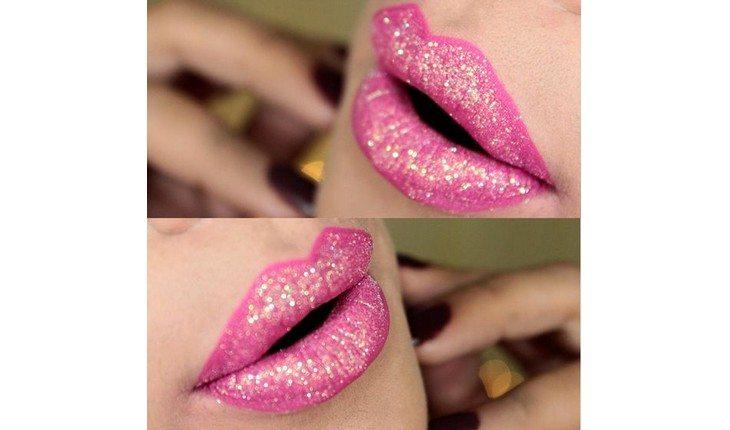 batom com glitter