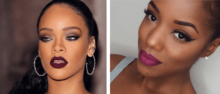 batom roxo para negras