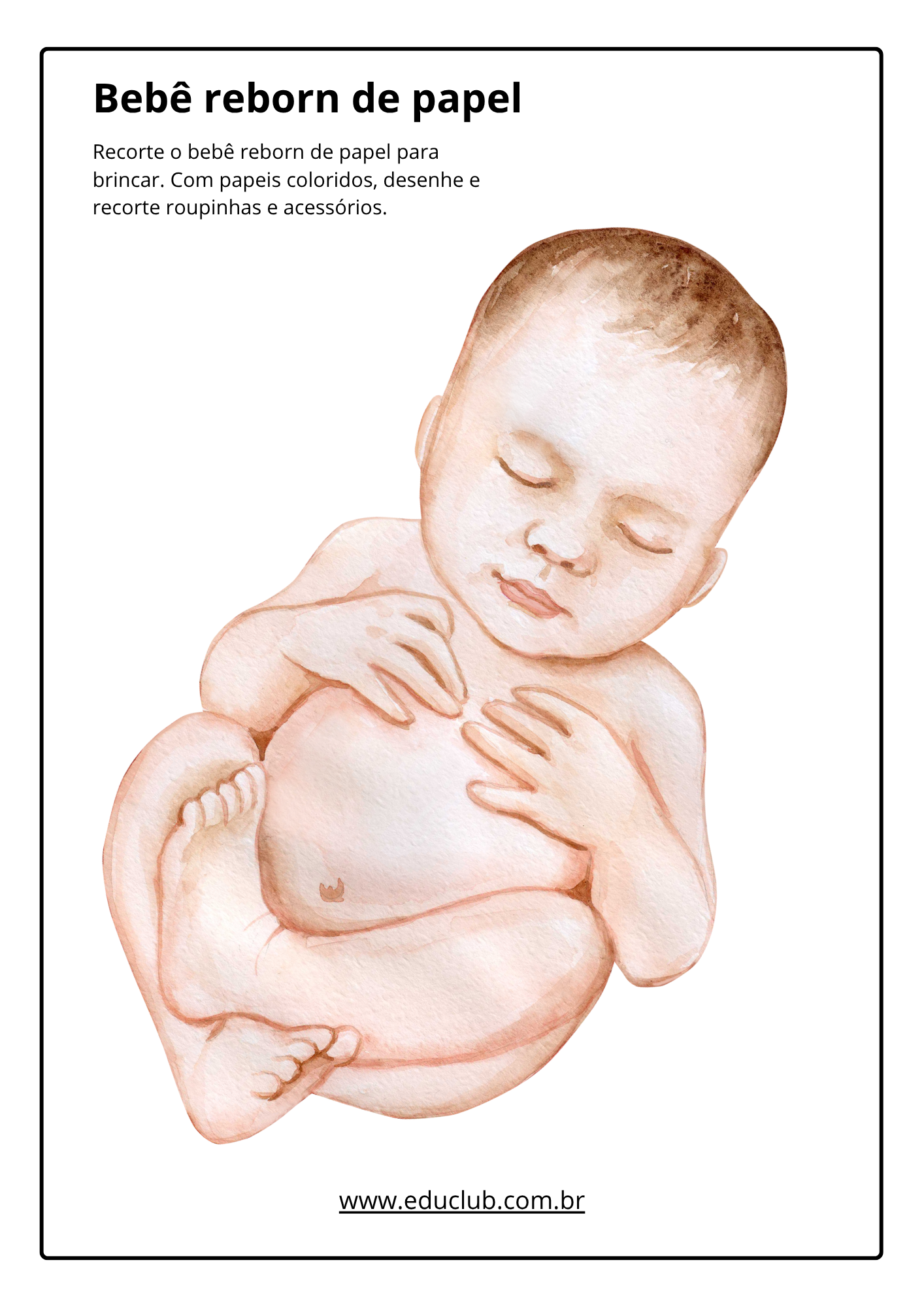 bebê de papel com roupa para imprimir
