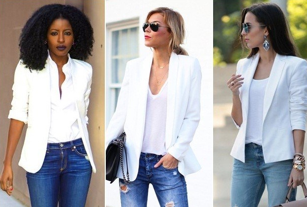 ideias de looks com blazer branco feminino