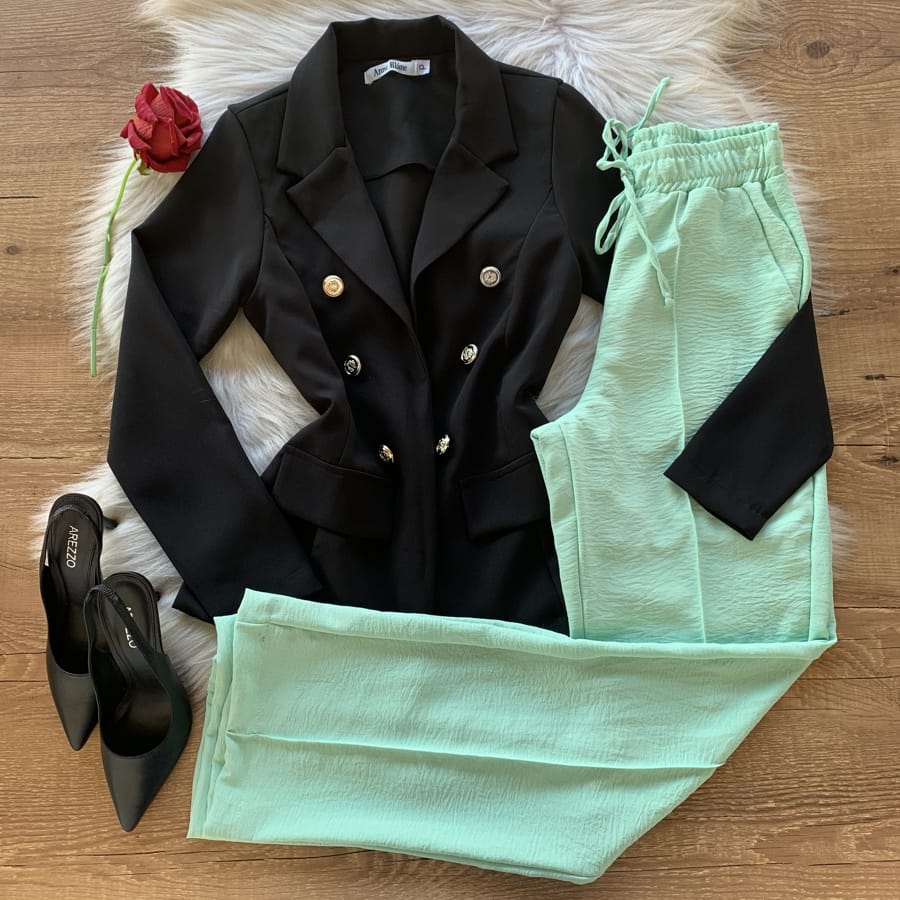 onde comprar blazer alfaiataria acinturado preto