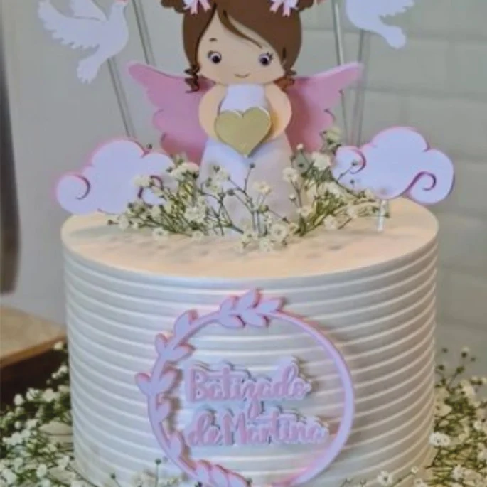 bolo batizado menina
