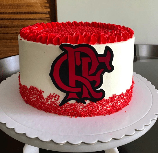 bolo flamengo rosa e preto