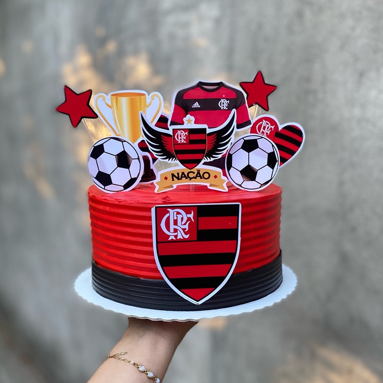 topo de bolo flamengo menina