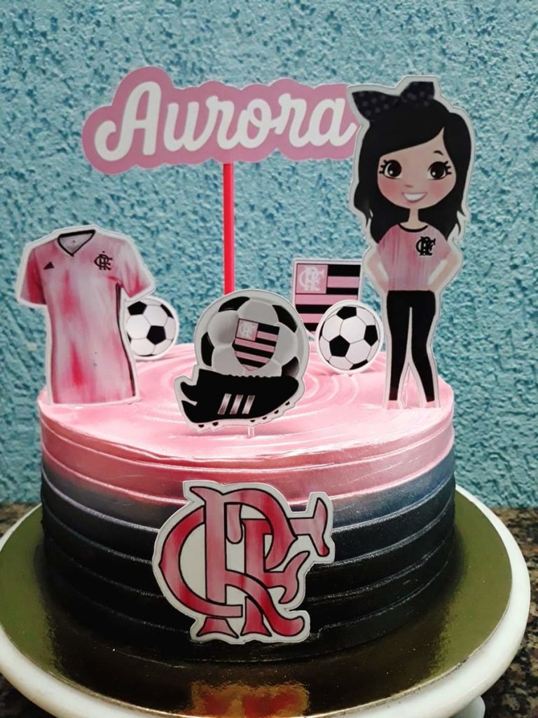 bolo flamengo feminino com glitter