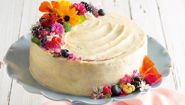 Bolo feminino rosa e branco