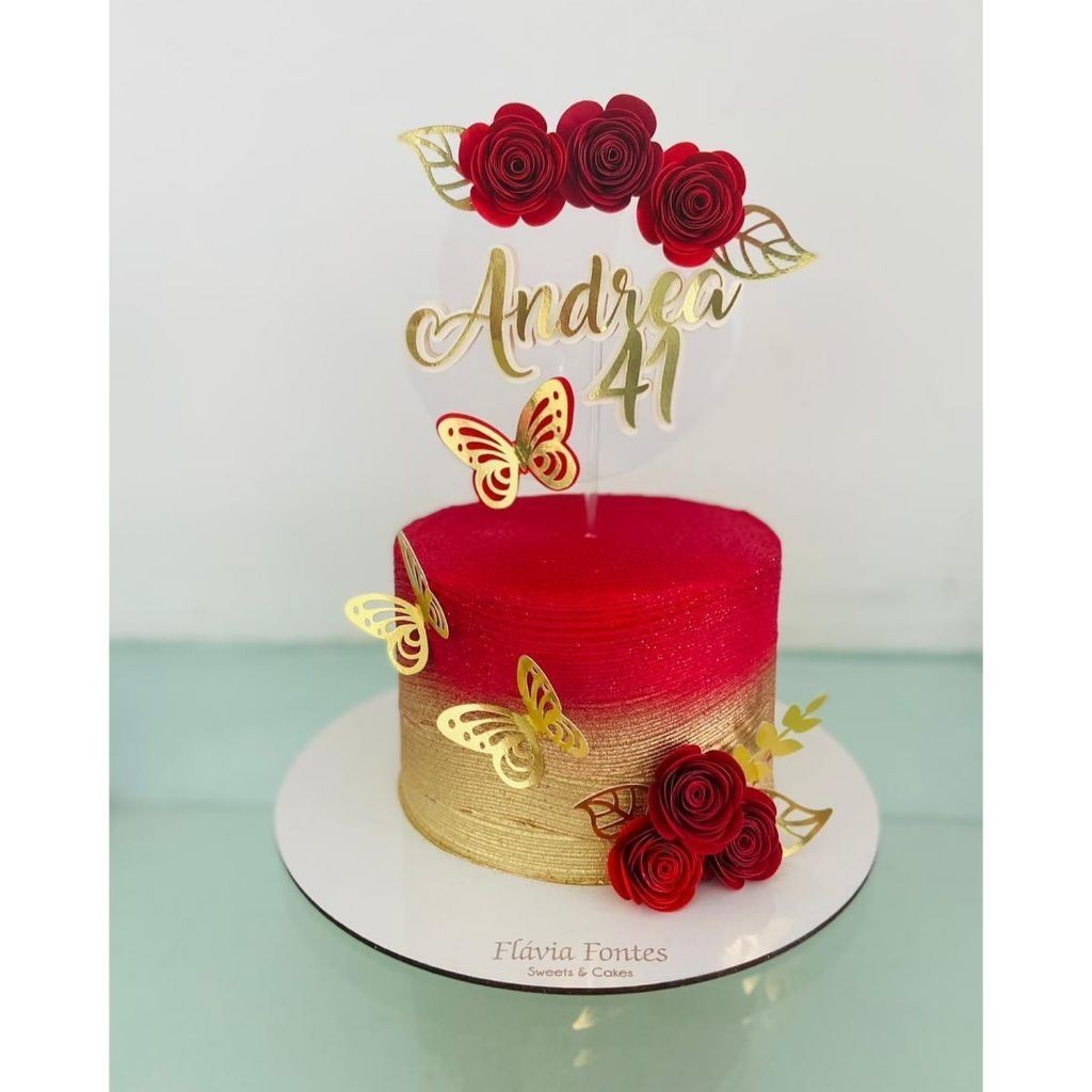 decoração bolo feminino vermelho