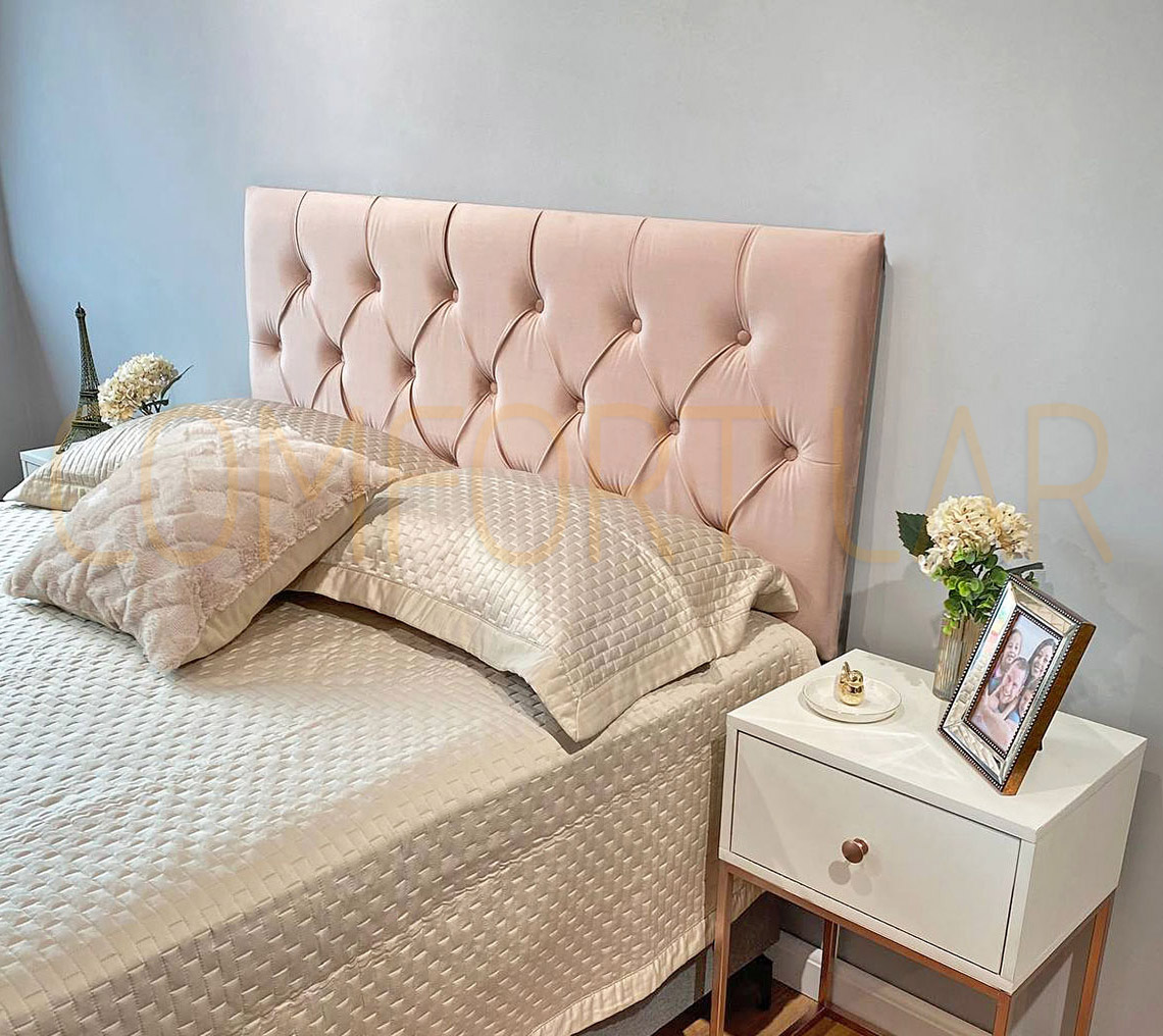 cabeceira solteiro preta capitonê