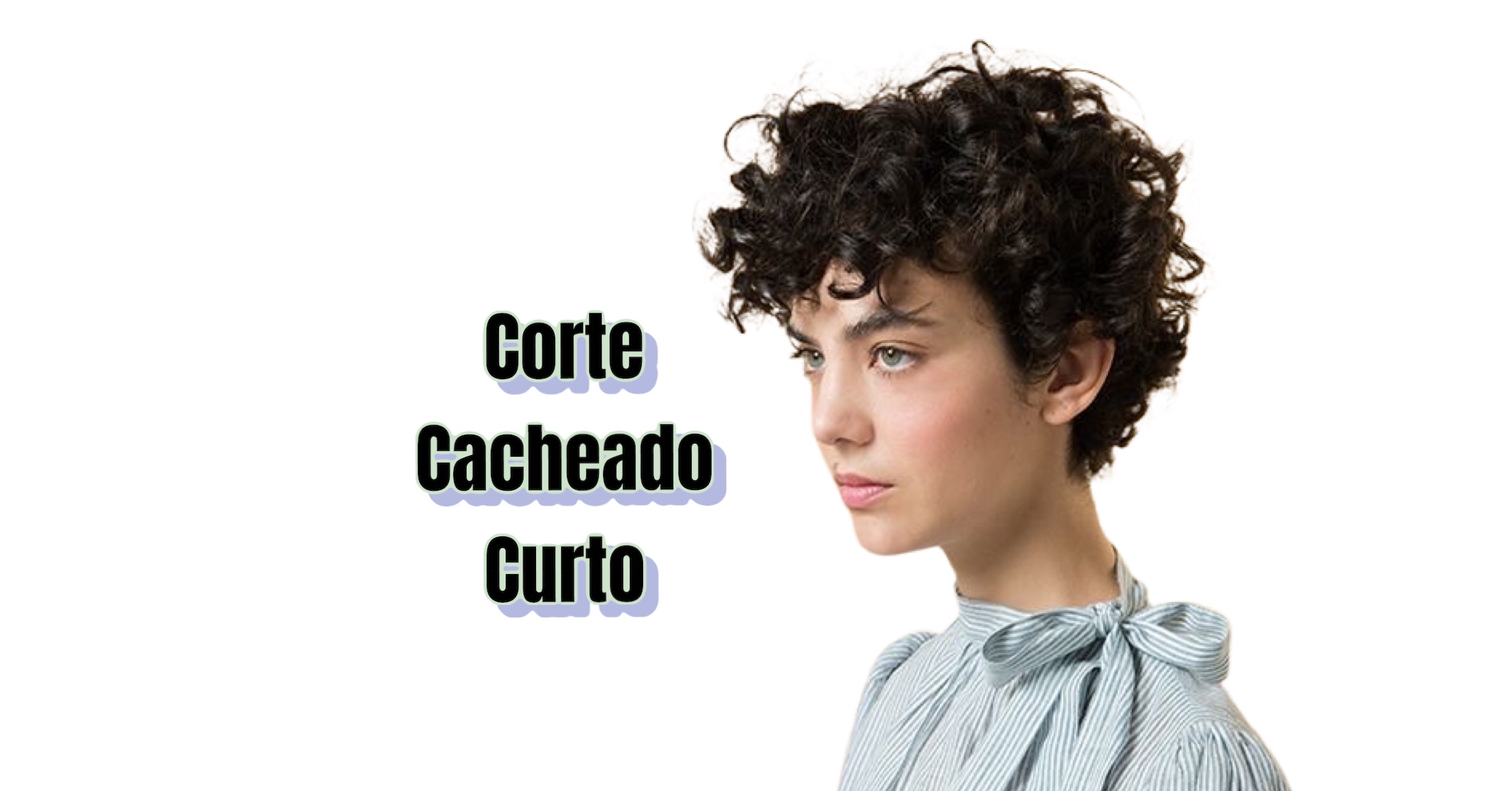 cabelo cacheado curto com franja