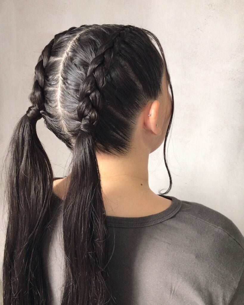 cabelo com trança feminino liso