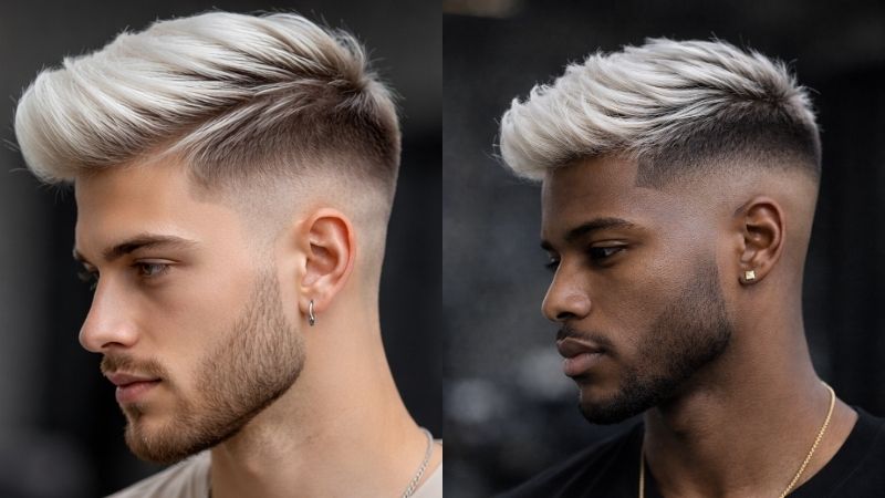 inspiração cabelo e barba platinada masculina