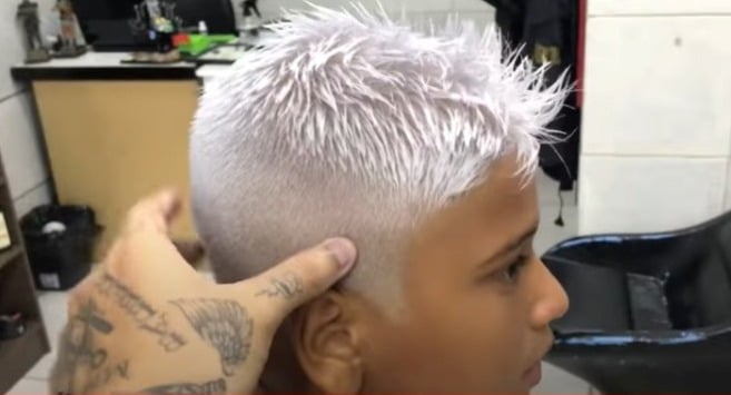 inspiração cabelo e barba platinada masculina