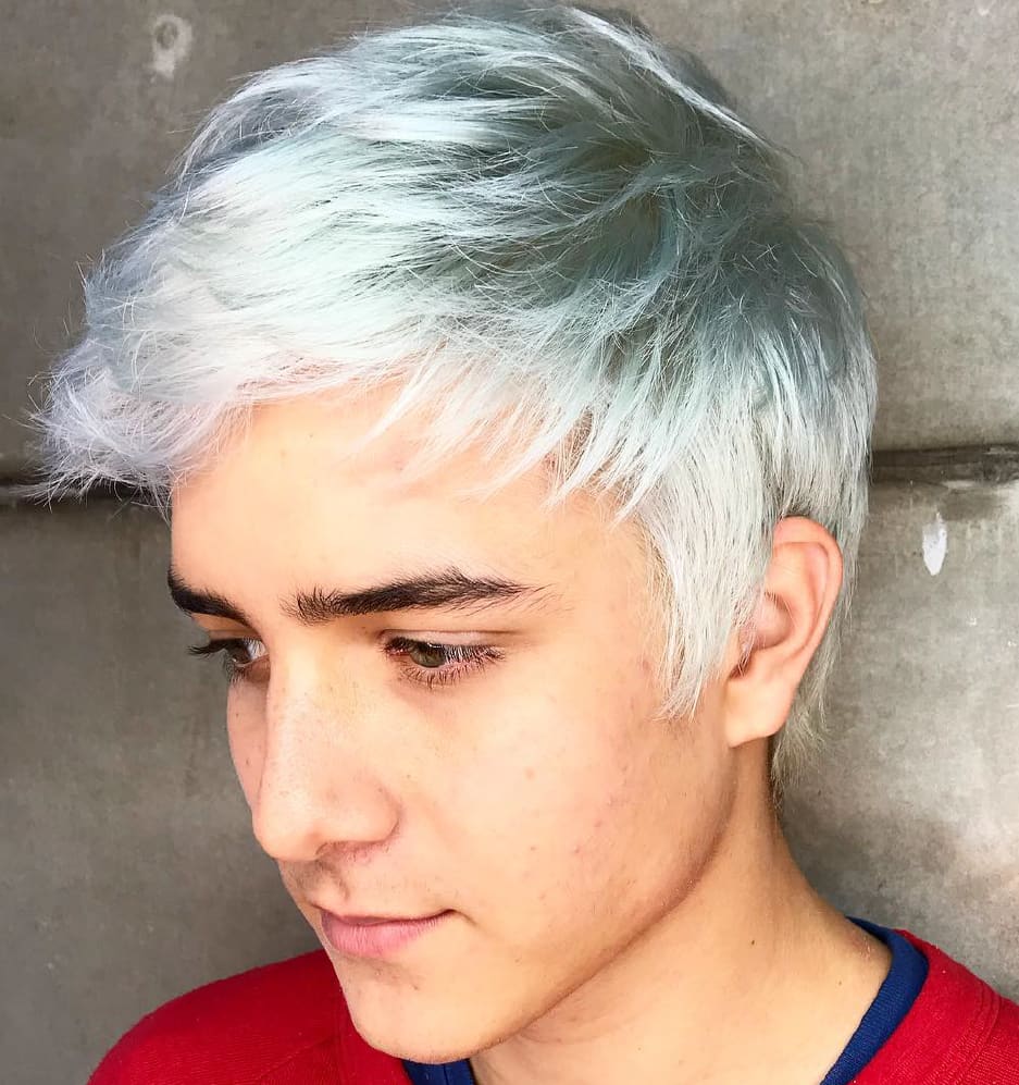 inspiração cabelo e barba platinada masculina