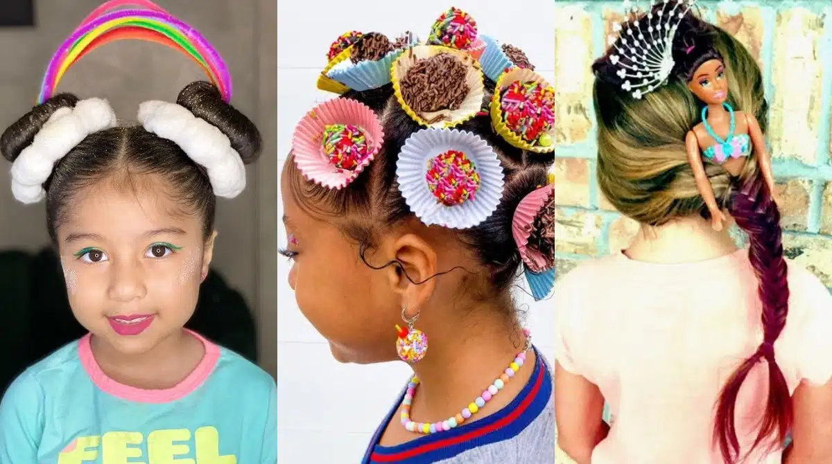 inspiração cabelo maluco feminino com tema de doce