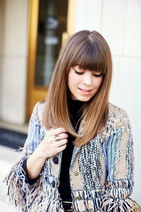 cabelo médio com franja