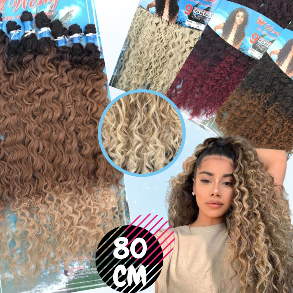 Cabelo orgânico cacheado para entrelace