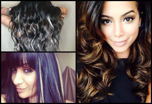 mechas platinadas vs luzes cabelo preto