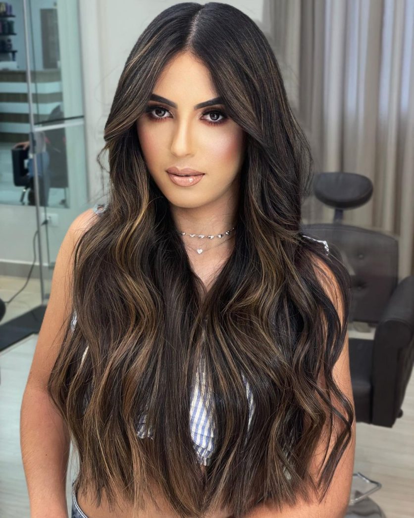 cabelo preto liso longo ideias de estilo