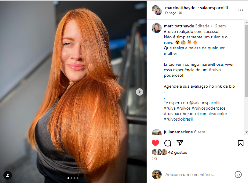 quanto custa pintar o cabelo de ruivo acobreado