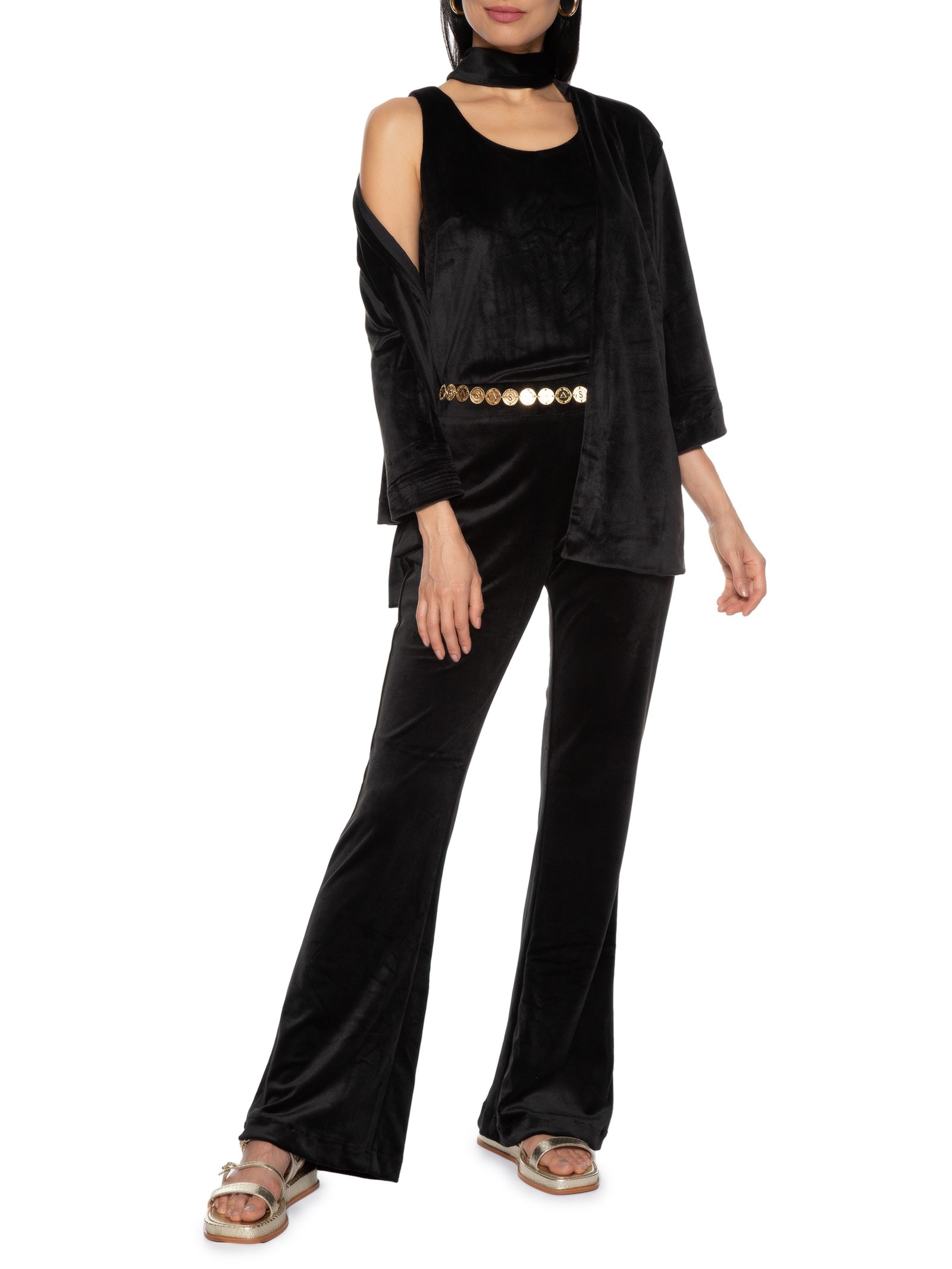 preço calça flare de veludo feminina