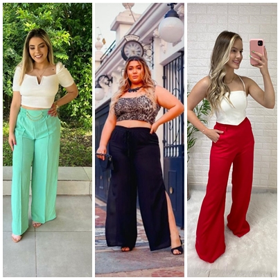 como usar calça pantalona para alongar a silhueta