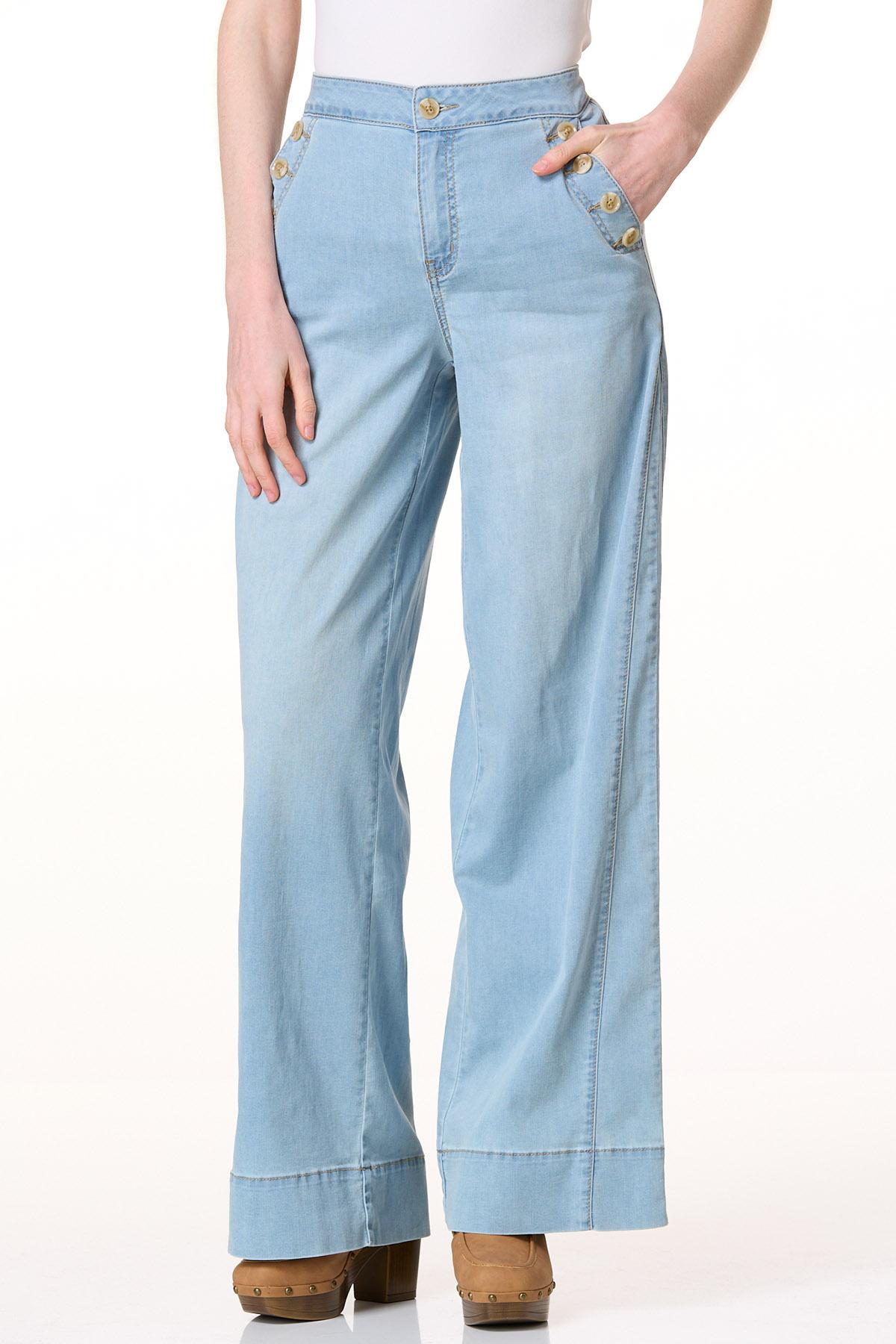 Calça wide leg jeans clara