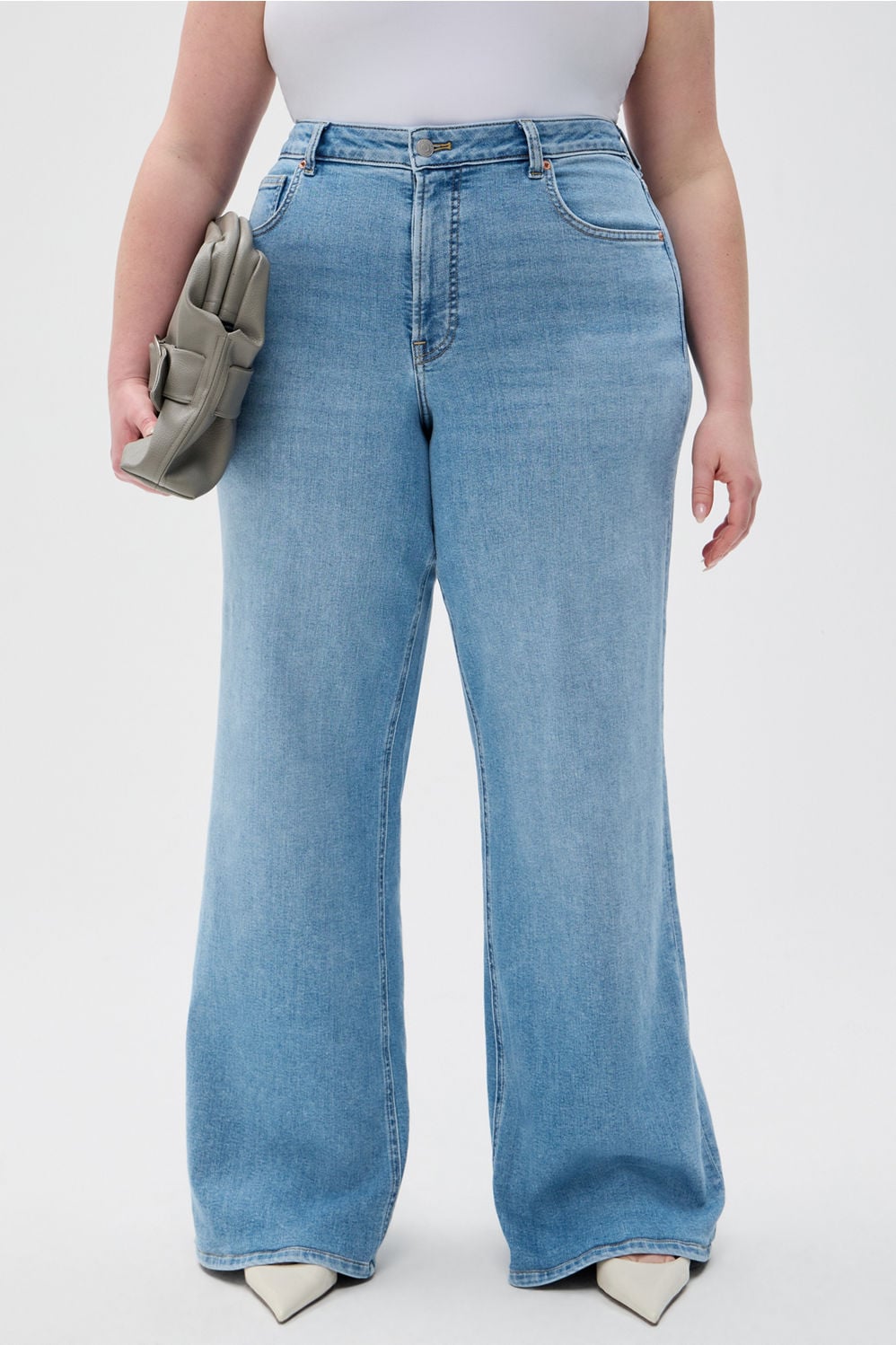 Calça wide leg jeans masculina lavagem escura