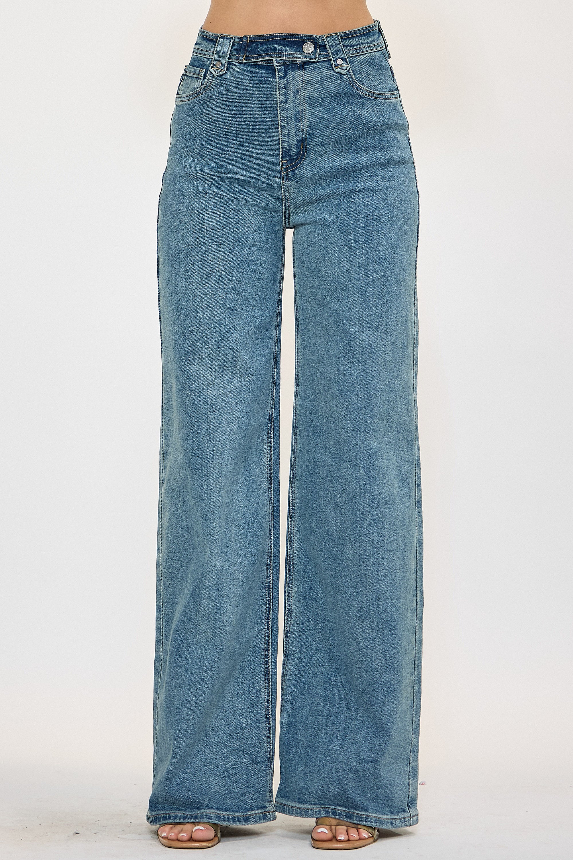 Calça wide leg jeans preta