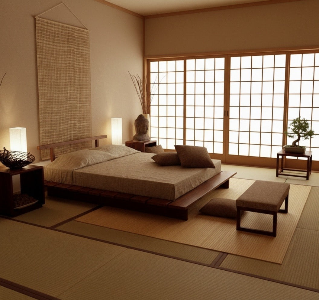 cama japonesa com cabeceira