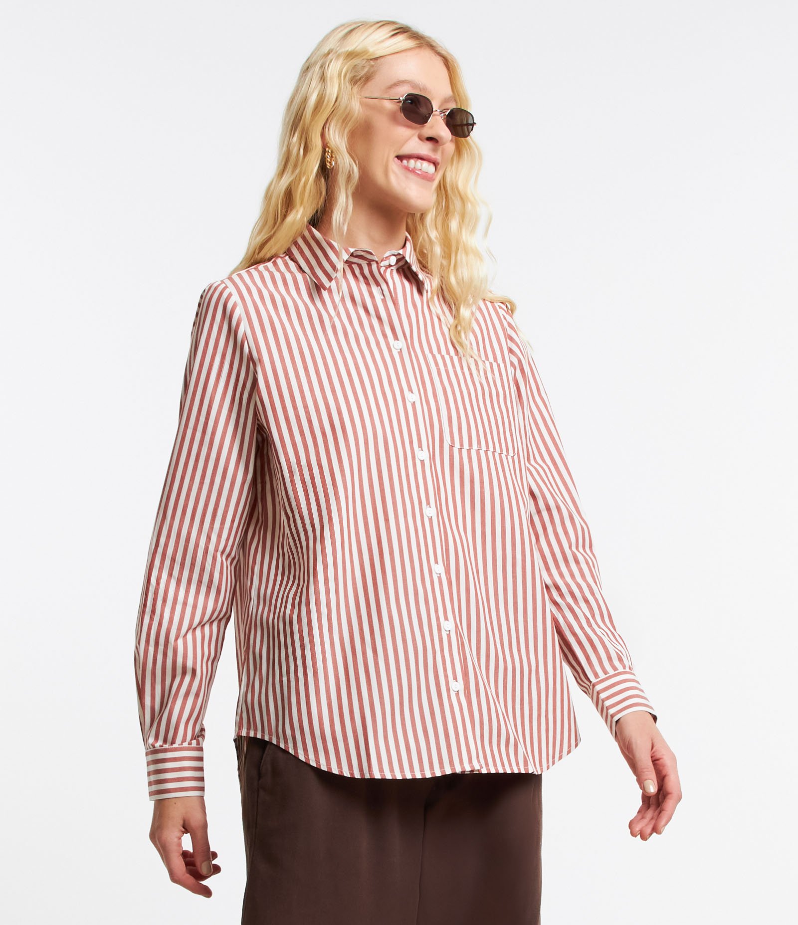 camisa listrada feminina colorida