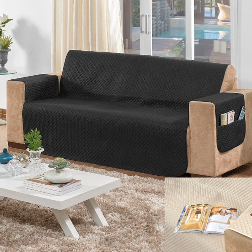 Capa de sofá 2 lugares elástica em malha gel