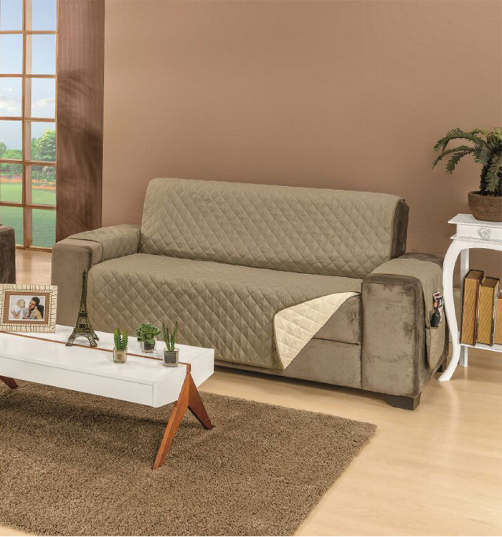 Capa de sofá 3 e 2 lugares elástica