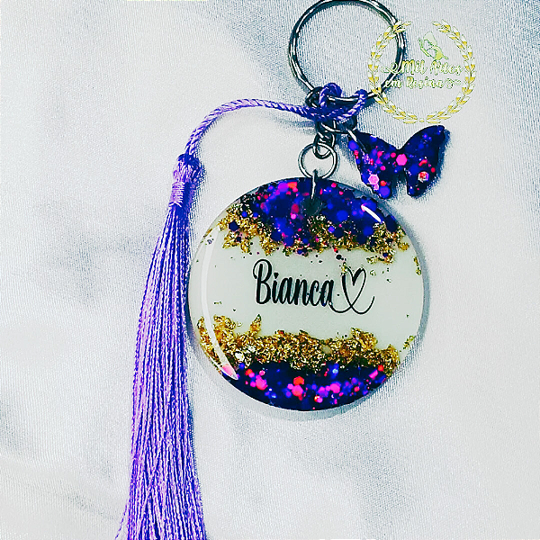 chaveiro resina redondo