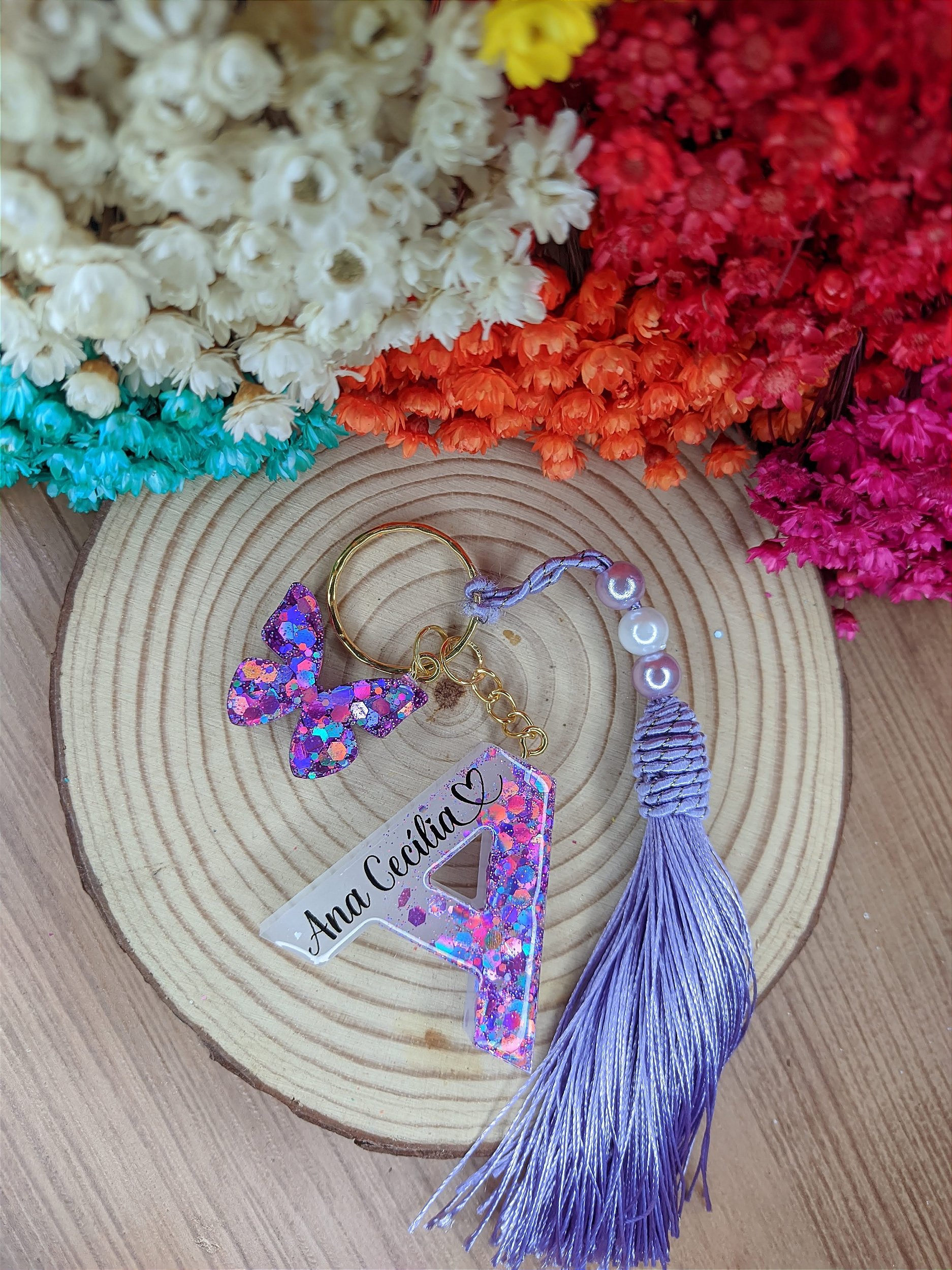 chaveiro resina redondo